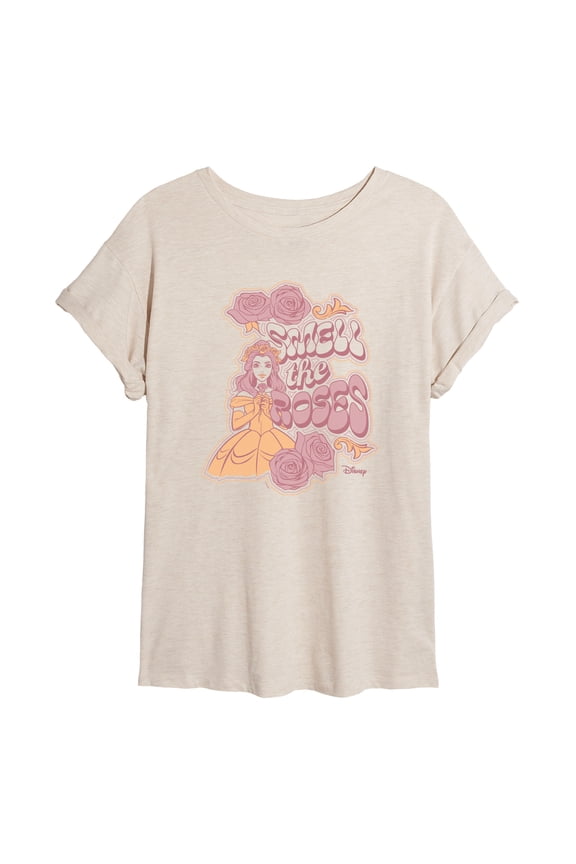 - Belle Smell the Roses Oversized Graphic T-Shirt