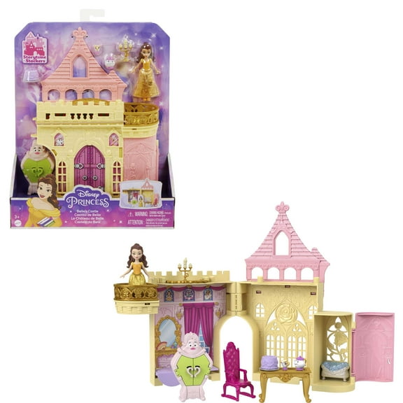 Disney Princess Belle Storytime Stackers Castle Doll House with Small Doll, 4 Friends & 3 Accessories