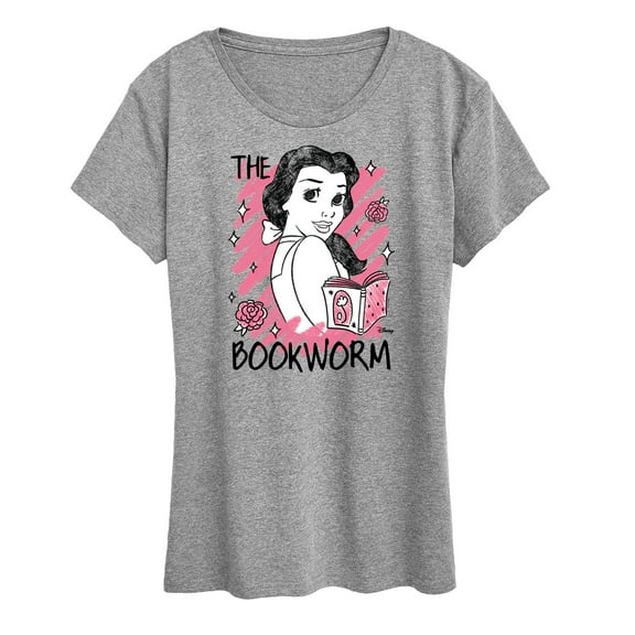 Disney Princess - Belle The Bookworm - Women's Short Sleeve Graphic T-Shirt