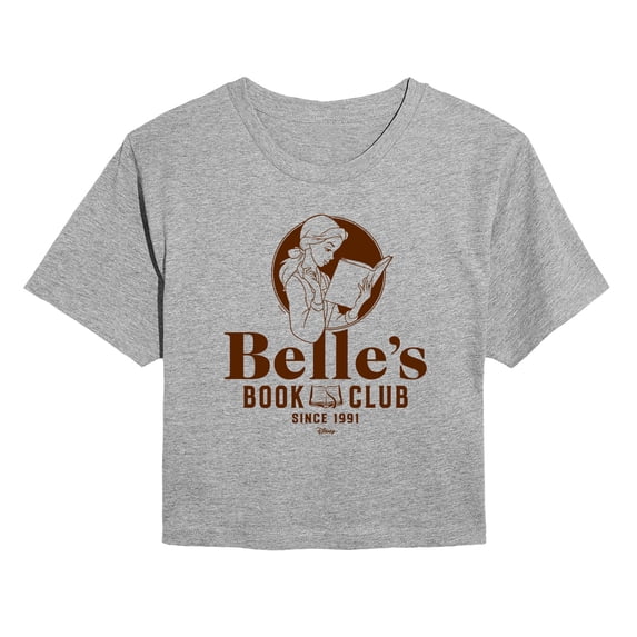 Disney Princess - Belle's Book Club - Juniors Cropped Graphic T-Shirt