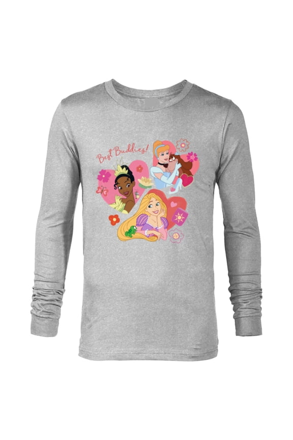 Princess Best Buddies Valentine’s Day Friends - Long Sleeve T-Shirt for Men - Customized-Athletic Heather