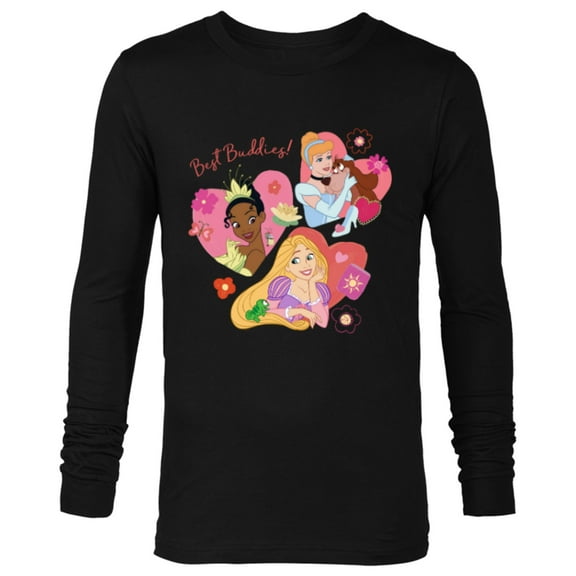 Disney Princess Best Buddies Valentine’s Day Friends - Long Sleeve T-Shirt for Men - Customized-Black