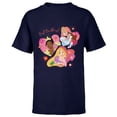 thumbnail image 1 of Disney Princess Best Buddies Valentine’s Day Friends - Short Sleeve T-Shirt for Kids - Customized-Navy, 1 of 5