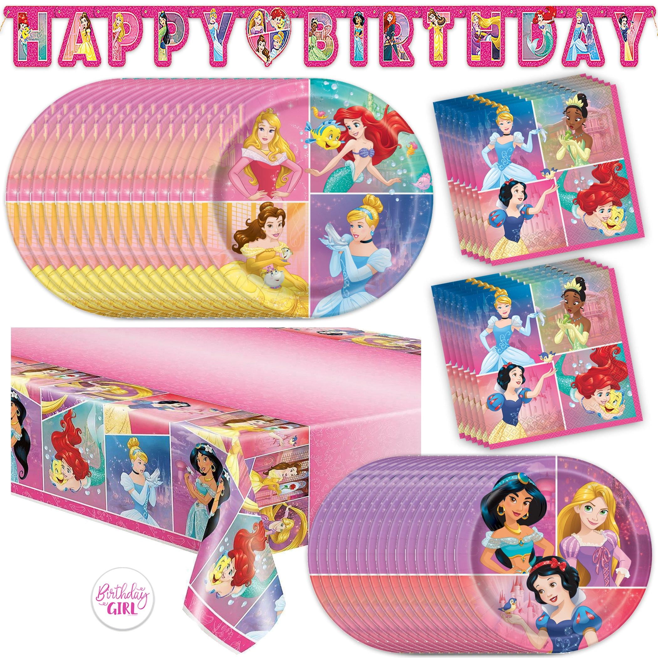 Disney Princess Birthday Decorations | Serves 16 Guests | Banner ...