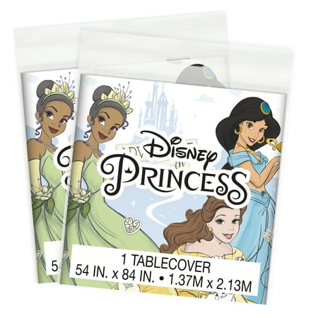 Disney Princess Birthday Plastic Party Tablecloths, 84in x 54in, 2ct