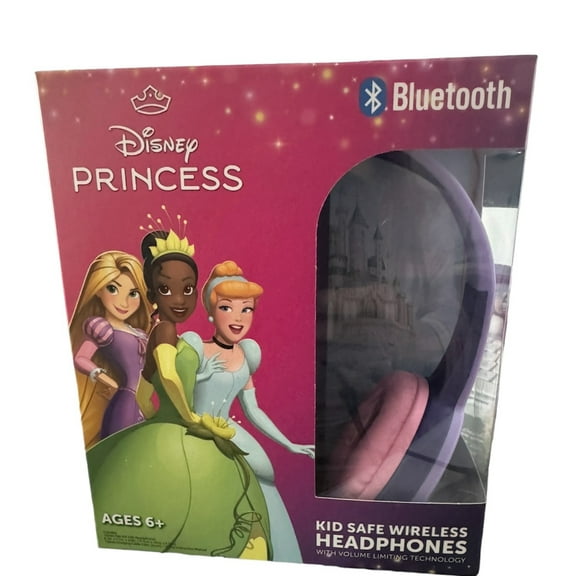 Disney Princess Bluetooth Kid-Safe Wireless Headphones - Volume Limiting, Multicolor