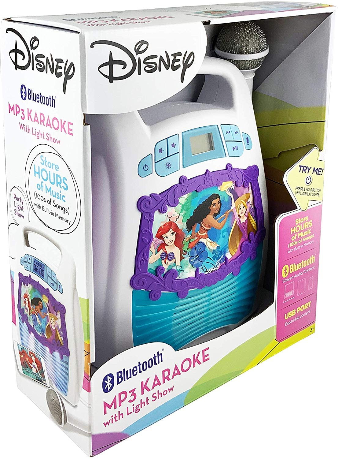 Disney Princess Bluetooth Portable MP3 Karaoke Machine Player, USB port, Built in Memory