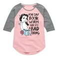 thumbnail image 1 of Disney Princess - Bookworm Isn't A Bad Thing - Toddler & Youth Girls Raglan Graphic T-Shirt, 1 of 4