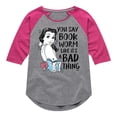 thumbnail image 1 of Disney Princess - Bookworm Isn't A Bad Thing - Toddler & Youth Girls Raglan Graphic T-Shirt, 1 of 5