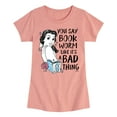 thumbnail image 1 of Disney Princess - Bookworm Isn't A Bad Thing - Toddler & Youth Girls Short Sleeve Graphic T-Shirt, 1 of 5