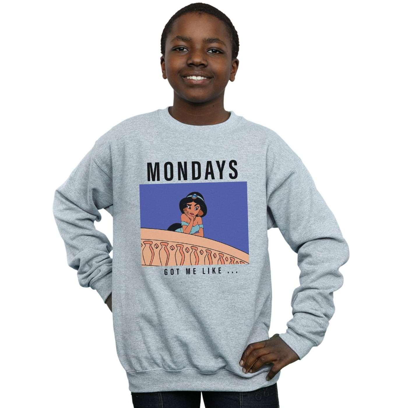 Disney Princess Boys Jasmine Mondays Got Me Like Sweatshirt - Walmart.com