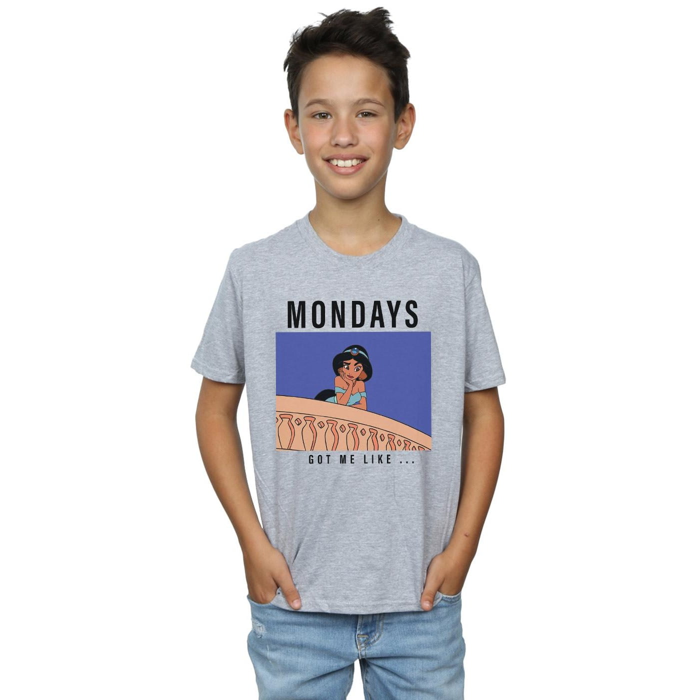 Disney Princess Boys Jasmine Mondays Got Me Like T-Shirt - Walmart.com