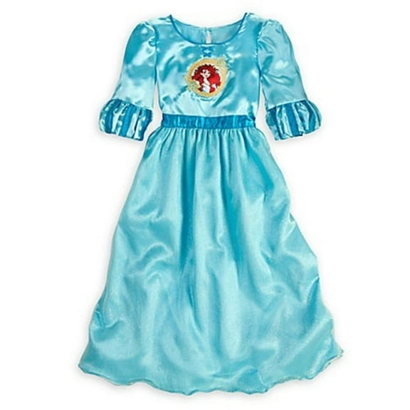Disney Princess Brave Merida Fancy Deluxe Blue Satinet Nightgown, Size 5/6