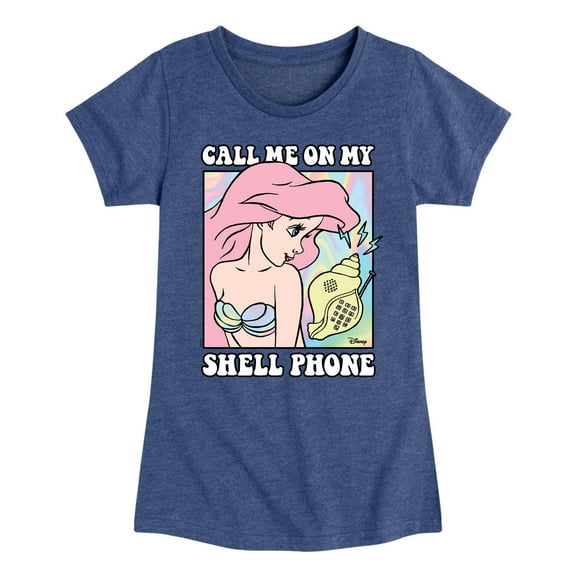 Disney Princess - Call Me On My Shell Phone - Toddler & Youth Girls Short Sleeve Graphic T-Shirt