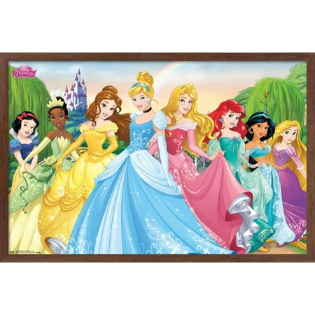 Disney Princess - Castle Lawn Group Wall Poster, 14.725" x 22.375", Framed
