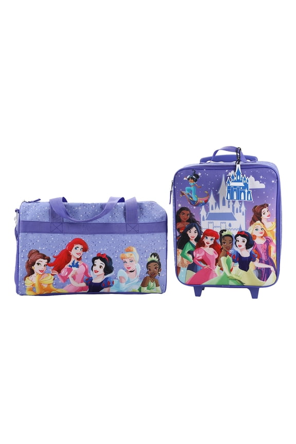 Disney Princess Castle & Princesses 3-Piece Youth Duffle Bag Travel Set With Pilot Case & Luggage Tag