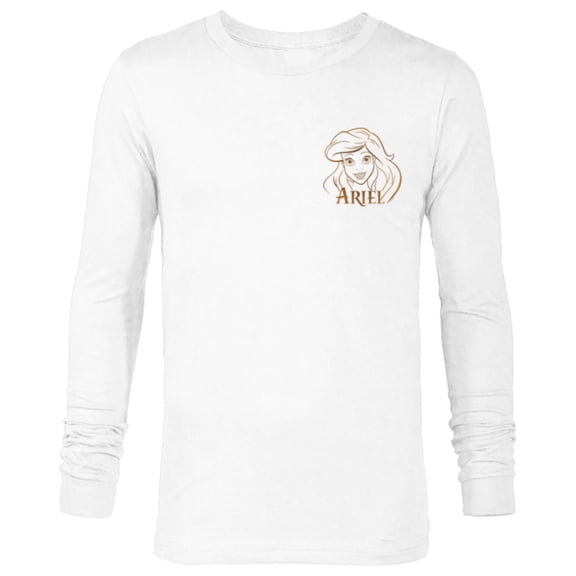 Disney Princess Celebration Minimalist Ariel Corner Art - Long Sleeve T-Shirt for Men - Customized-White