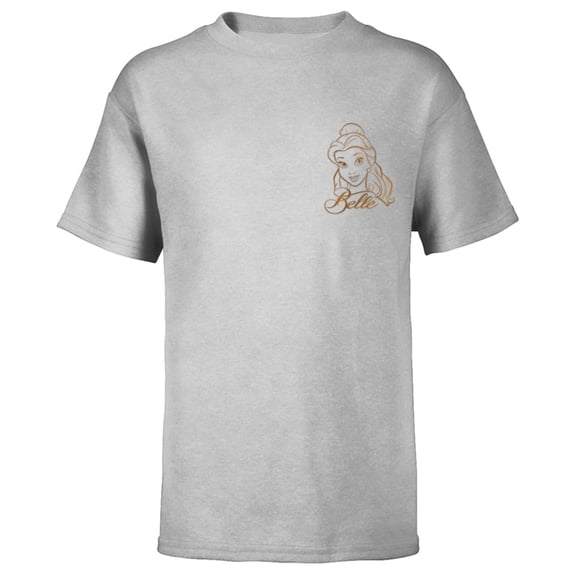 Disney Princess Celebration Minimalist Belle Coner Art - Short Sleeve T-Shirt for Kids - Customized-Athletic Heather