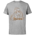 thumbnail image 1 of Disney Princess Celebration Minimalist Lines Aurora - Short Sleeve Cotton T-Shirt for Adults - Customized-Athletic Heather, 1 of 5