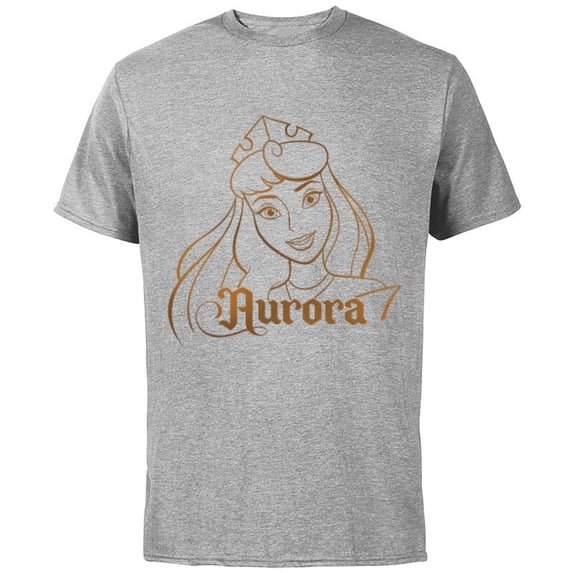 Disney Princess Celebration Minimalist Lines Aurora - Short Sleeve Cotton T-Shirt for Adults - Customized-Athletic Heather