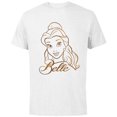 thumbnail image 1 of Disney Princess Celebration Minimalist Lines Belle - Short Sleeve Cotton T-Shirt for Adults - Customized-White, 1 of 5