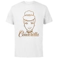 thumbnail image 1 of Disney Princess Celebration Minimalist Lines Cinderella - Short Sleeve Cotton T-Shirt for Adults - Customized-White, 1 of 5