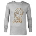 thumbnail image 1 of Disney Princess Celebration Minimalist Lines Frozen Anna - Long Sleeve T-Shirt for Men - Customized-Athletic Heather, 1 of 5