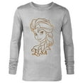 thumbnail image 1 of Disney Princess Celebration Minimalist Lines Frozen Elsa - Long Sleeve T-Shirt for Men - Customized-Athletic Heather, 1 of 5
