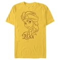 thumbnail image 1 of Disney Princess Celebration Minimalist Lines Frozen Elsa - Short Sleeve Blended T-Shirt for Adults - Customized-Yellow, 1 of 5