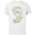 thumbnail image 1 of Disney Princess Celebration Minimalist Lines Frozen Elsa - Short Sleeve Cotton T-Shirt for Adults - Customized-White, 1 of 5