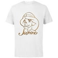 thumbnail image 1 of Disney Princess Celebration Minimalist Lines Jasmine - Short Sleeve Cotton T-Shirt for Adults - Customized-White, 1 of 5