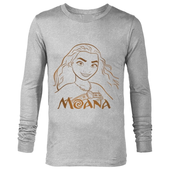 Disney Princess Celebration Minimalist Lines Moana - Long Sleeve T-Shirt for Men - Customized-Athletic Heather