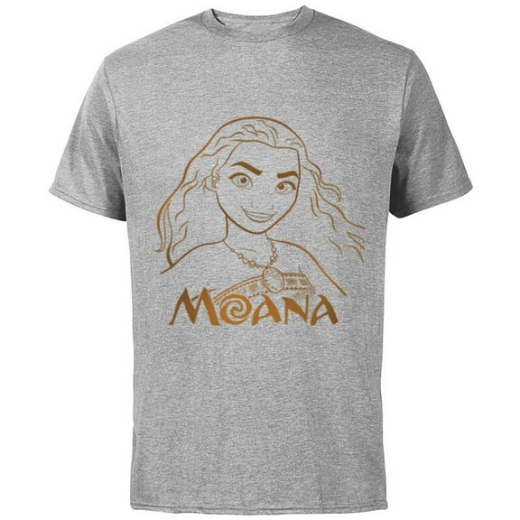 Disney Princess Celebration Minimalist Lines Moana - Short Sleeve Cotton T-Shirt for Adults - Customized-Athletic Heather