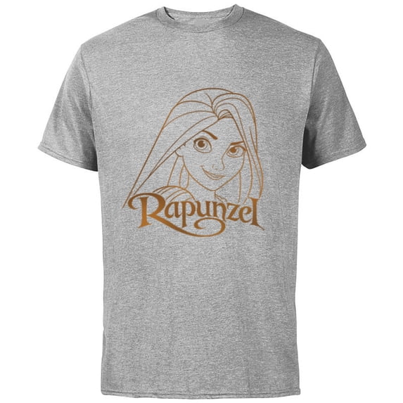 Disney Princess Celebration Minimalist Lines Rapunzel - Short Sleeve Cotton T-Shirt for Adults - Customized-Athletic Heather