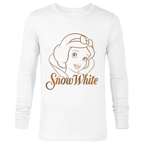 Disney Princess Celebration Minimalist Lines Snow White - Long Sleeve T-Shirt for Men - Customized-White