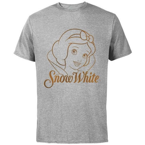 Disney Princess Celebration Minimalist Lines Snow White - Short Sleeve Cotton T-Shirt for Adults - Customized-Athletic Heather