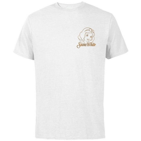 Disney Princess Celebration Minimalist Snow White Corner Art - Short Sleeve Cotton T-Shirt for Adults - Customized-White