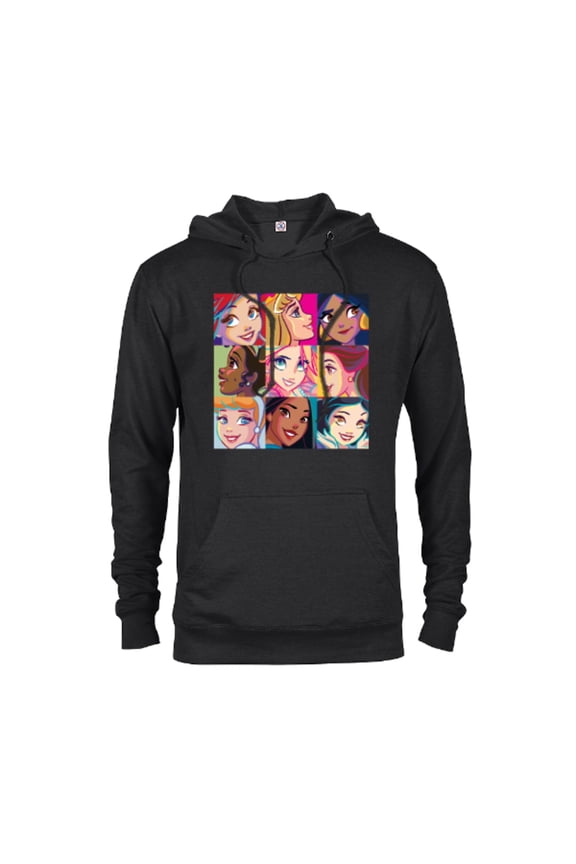 Princess Characters Pop Art Grid - Pullover Hoodie for Adults - Customized-Black