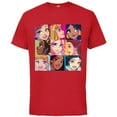 thumbnail image 1 of Disney Princess Characters Pop Art Grid - Short Sleeve Cotton T-Shirt for Adults - Customized-Red, 1 of 5