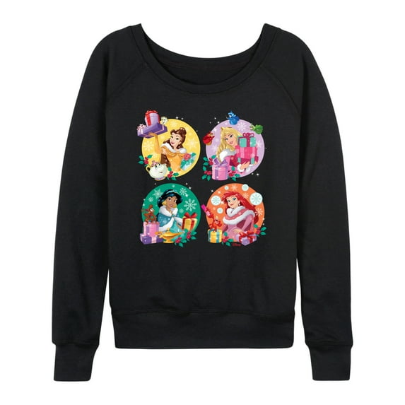 Disney - Princess Christmas Grid - Women's Lightweight French Terry Long Sleeve Shirt