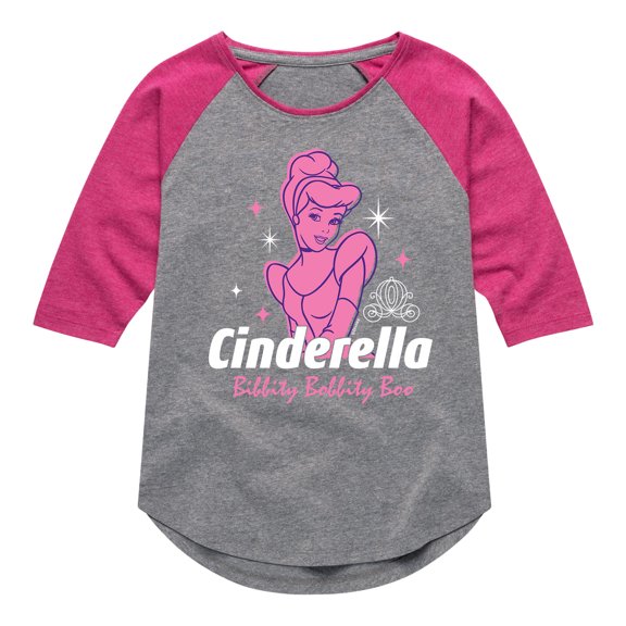 Disney Princess - Cinderalla Bibbity Bobbity - Toddler And Youth Girls Raglan Graphic T-Shirt