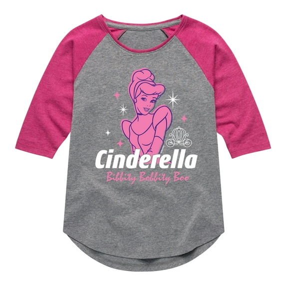 Disney Princess - Cinderalla Bibbity Bobbity - Toddler And Youth Girls Raglan Graphic T-Shirt