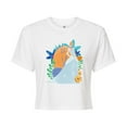 thumbnail image 1 of Disney Princess - Cinderella And Florals - Junior's Cropped T-Shirt, 1 of 4