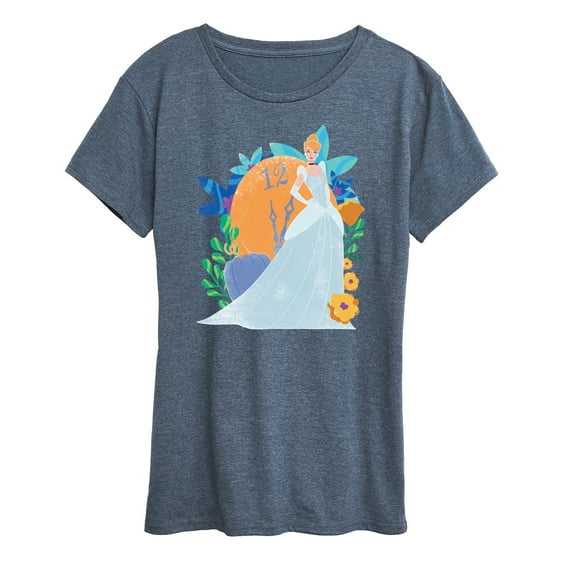 Disney Princess - Cinderella And Florals - Women's Short Sleeve Graphic T-Shirt