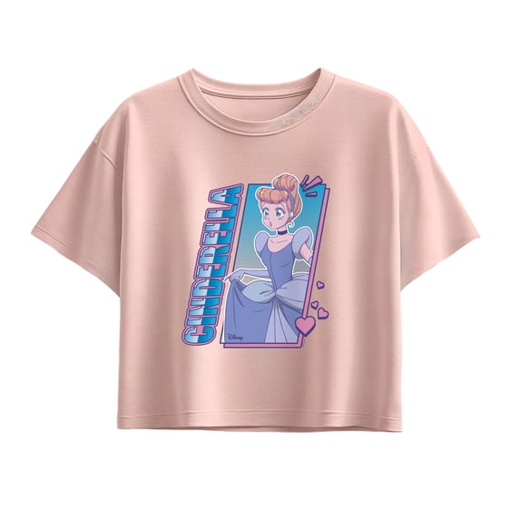 Disney Princess - Cinderella Anime - Youth Girls Boxy T-Shirt