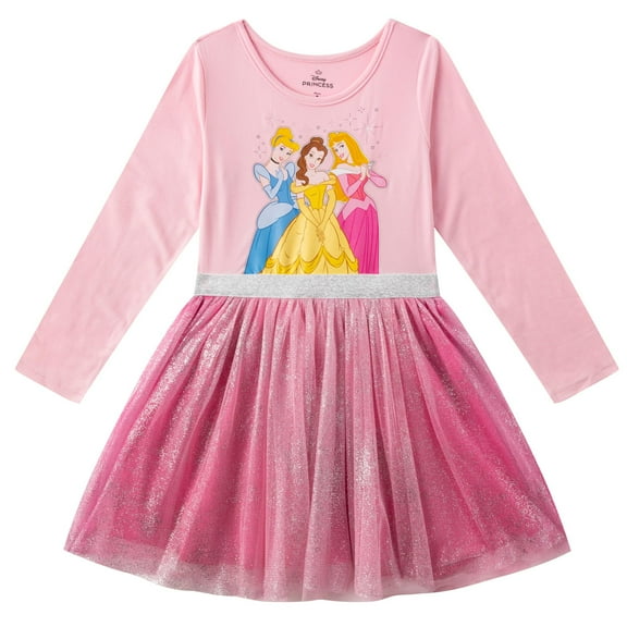 Disney Princess Cinderella Belle Aurora Long Sleeve Dress (Girls), Sizes 2T-10