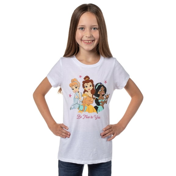 Disney Princess Cinderella Belle Jasmine Be True To You Graphic Print T-Shirt