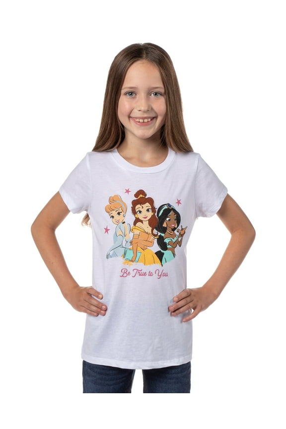 Disney Princess Cinderella Belle Jasmine Be True To You Graphic Print T-Shirt