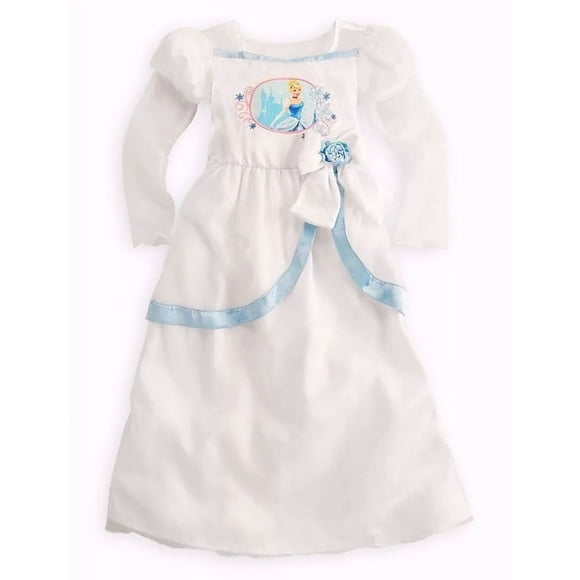Disney Princess Cinderella Fancy White Satinet, Tulle Nightgown, Gown, Size 5/6