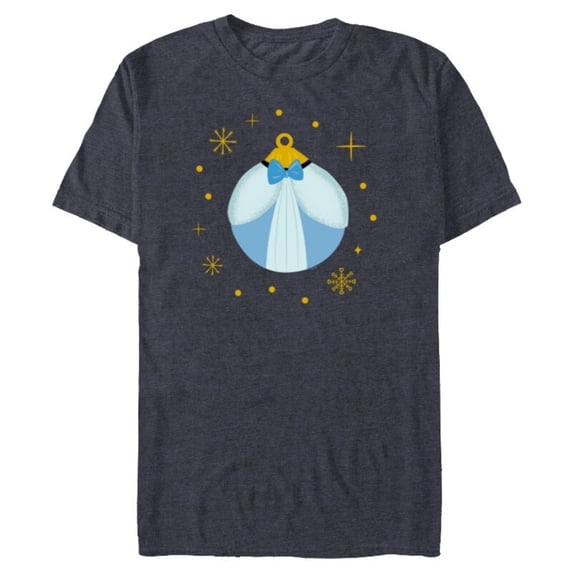 Disney Princess Cinderella Holiday Christmas Ornament - Short Sleeve Blended T-Shirt for Adults - Customized-Navy Heather